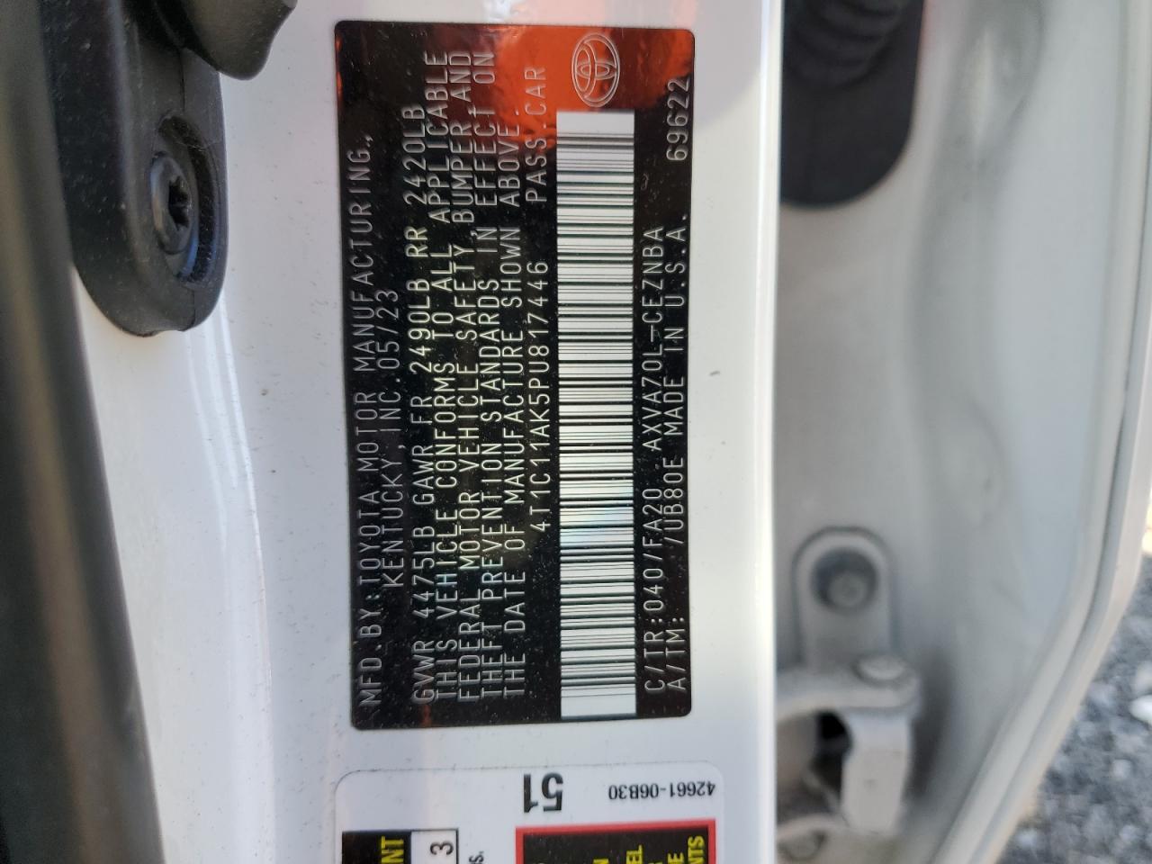 2023 TOYOTA CAMRY