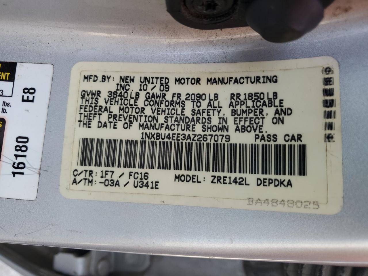 2010 TOYOTA COROLLA