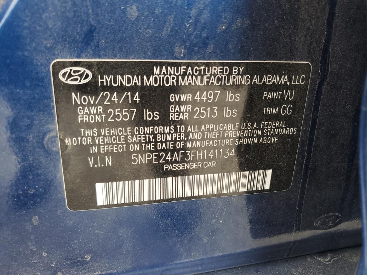 2015 HYUNDAI SONATA