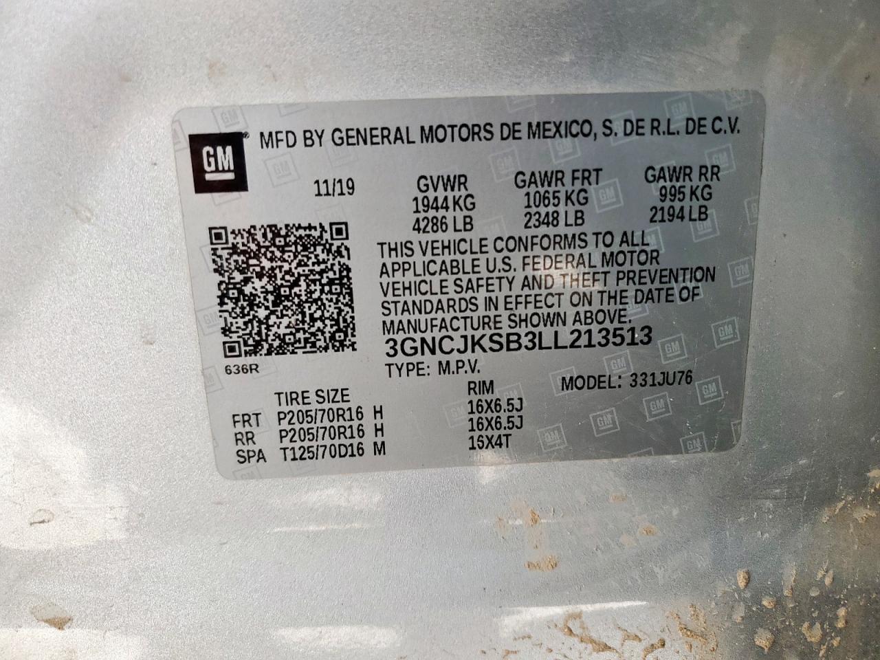 2020 CHEVROLET TRAX