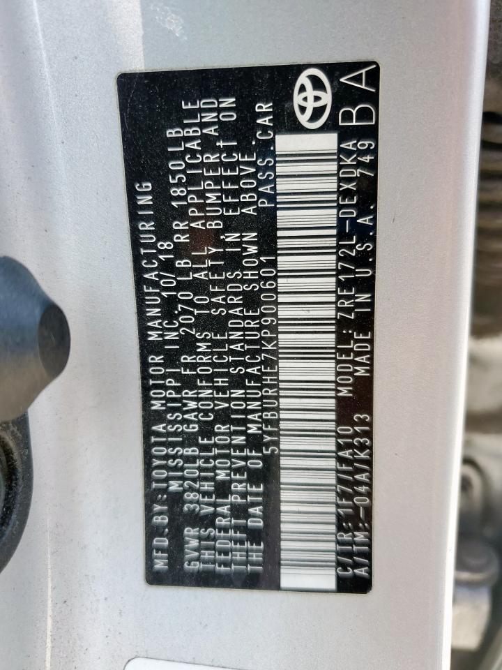 2019 TOYOTA COROLLA