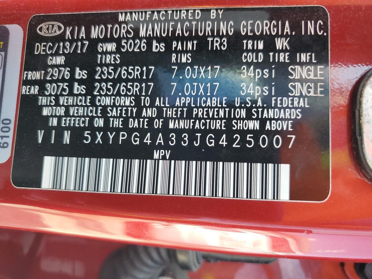 2018 KIA SORENTO