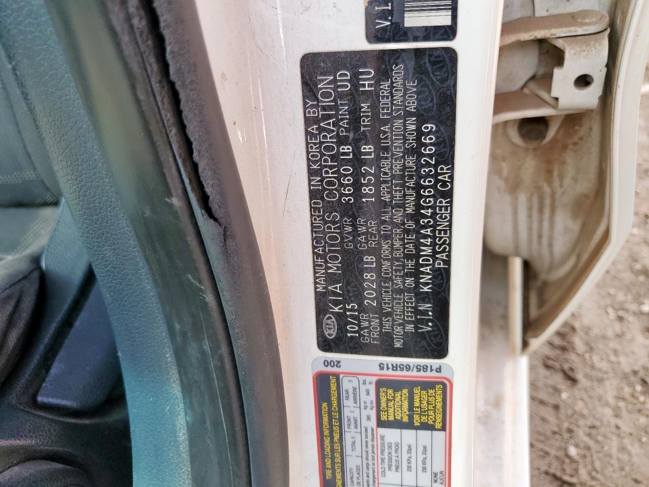 2016 KIA RIO
