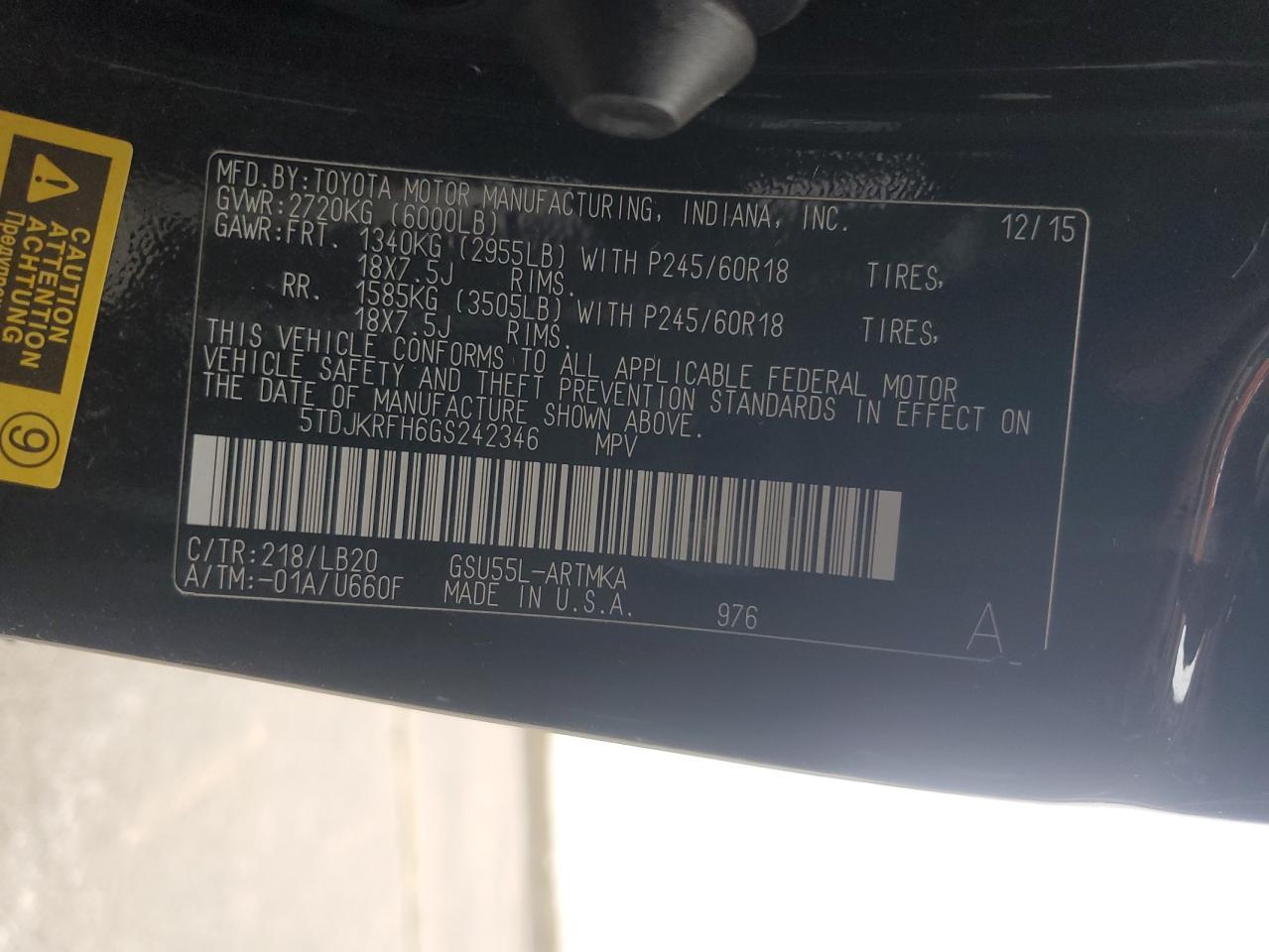 2016 TOYOTA HIGHLANDER