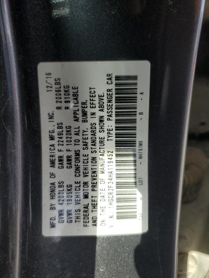 2017 HONDA ACCORD