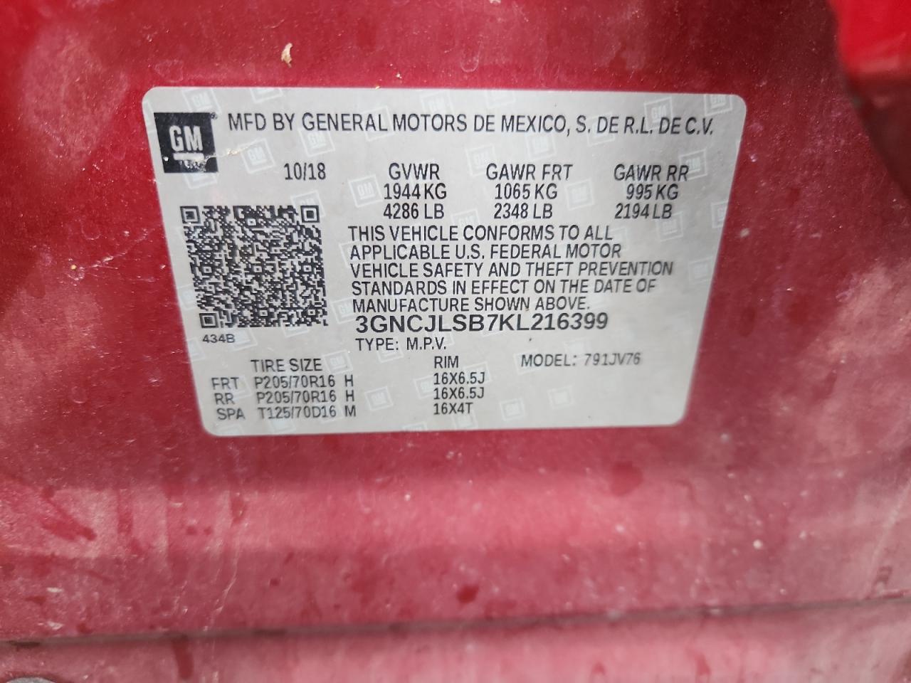 2019 CHEVROLET TRAX