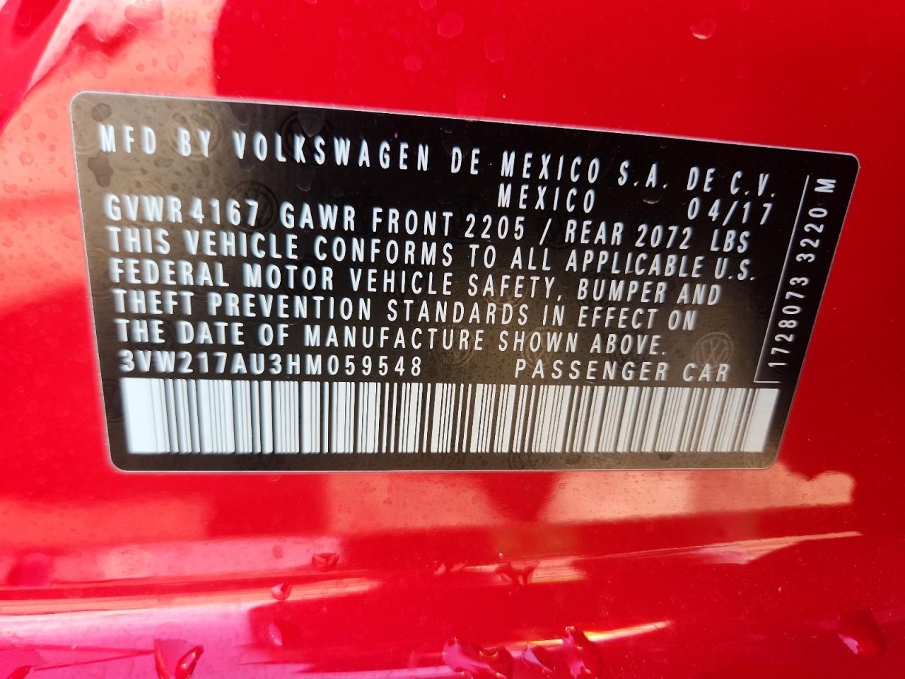 2017 VOLKSWAGEN GOLF
