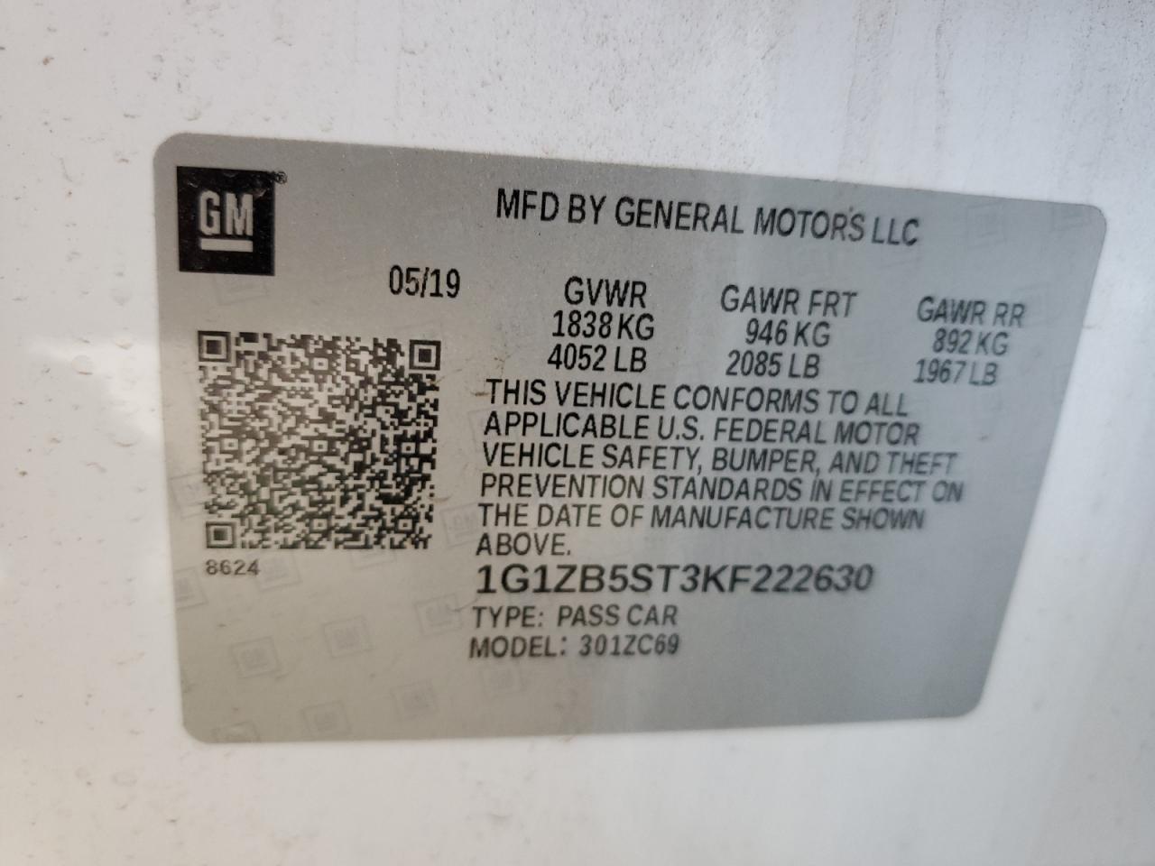 2019 CHEVROLET MALIBU