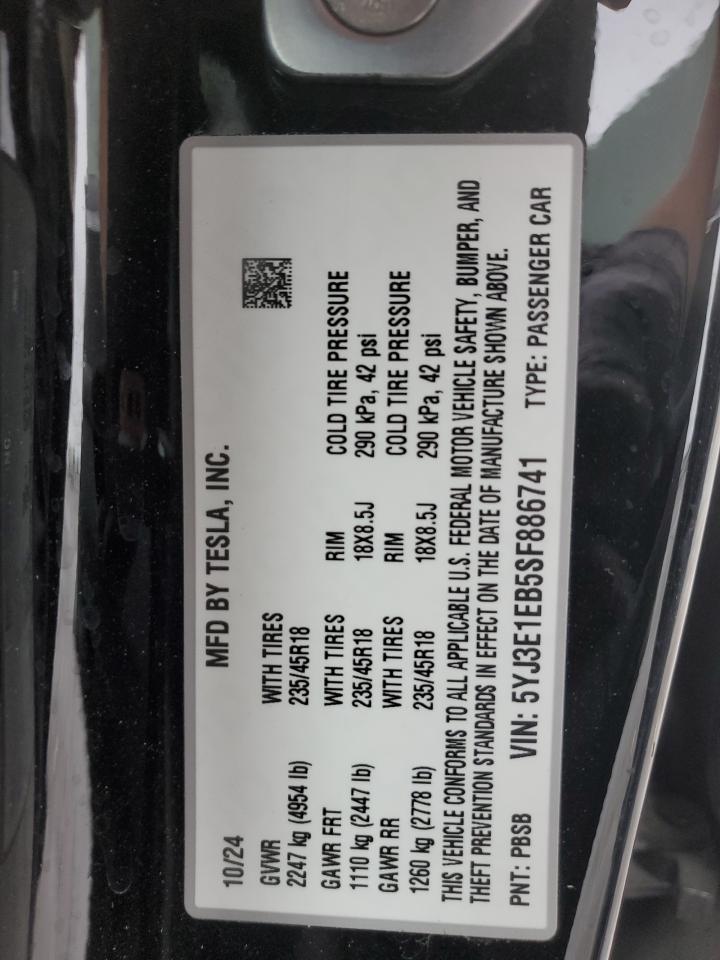 2025 TESLA MODEL 3