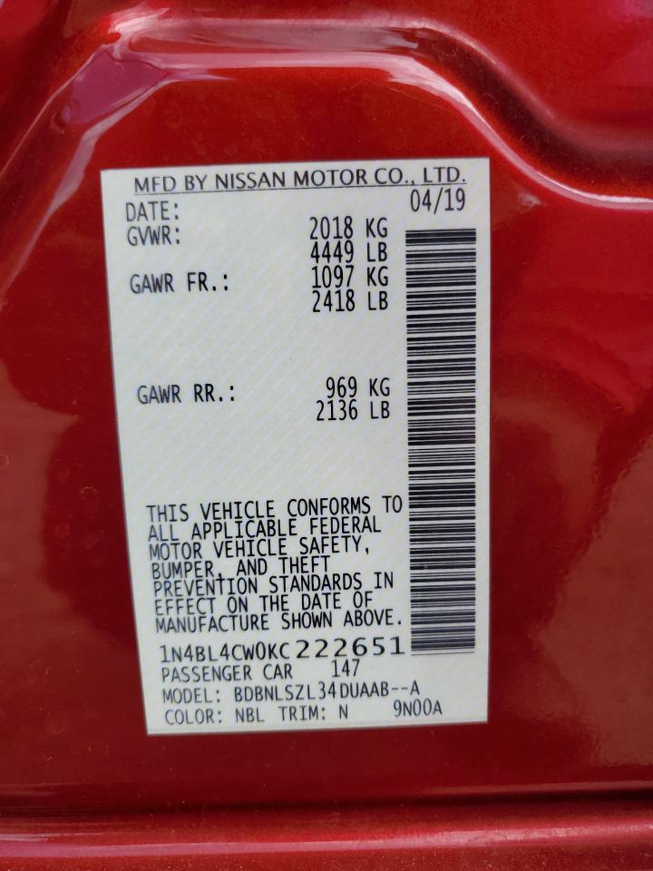 2019 NISSAN ALTIMA