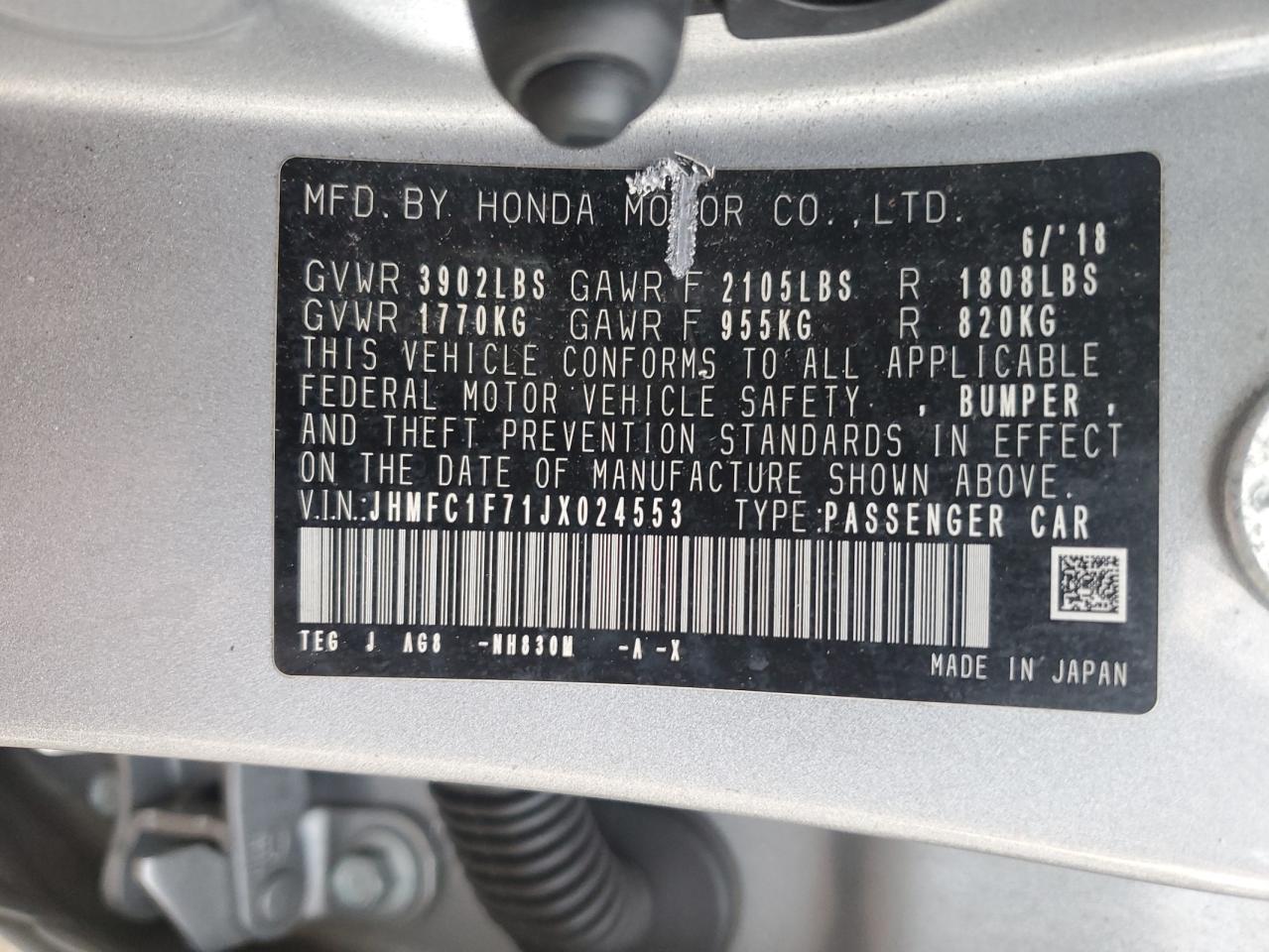 2018 HONDA CIVIC