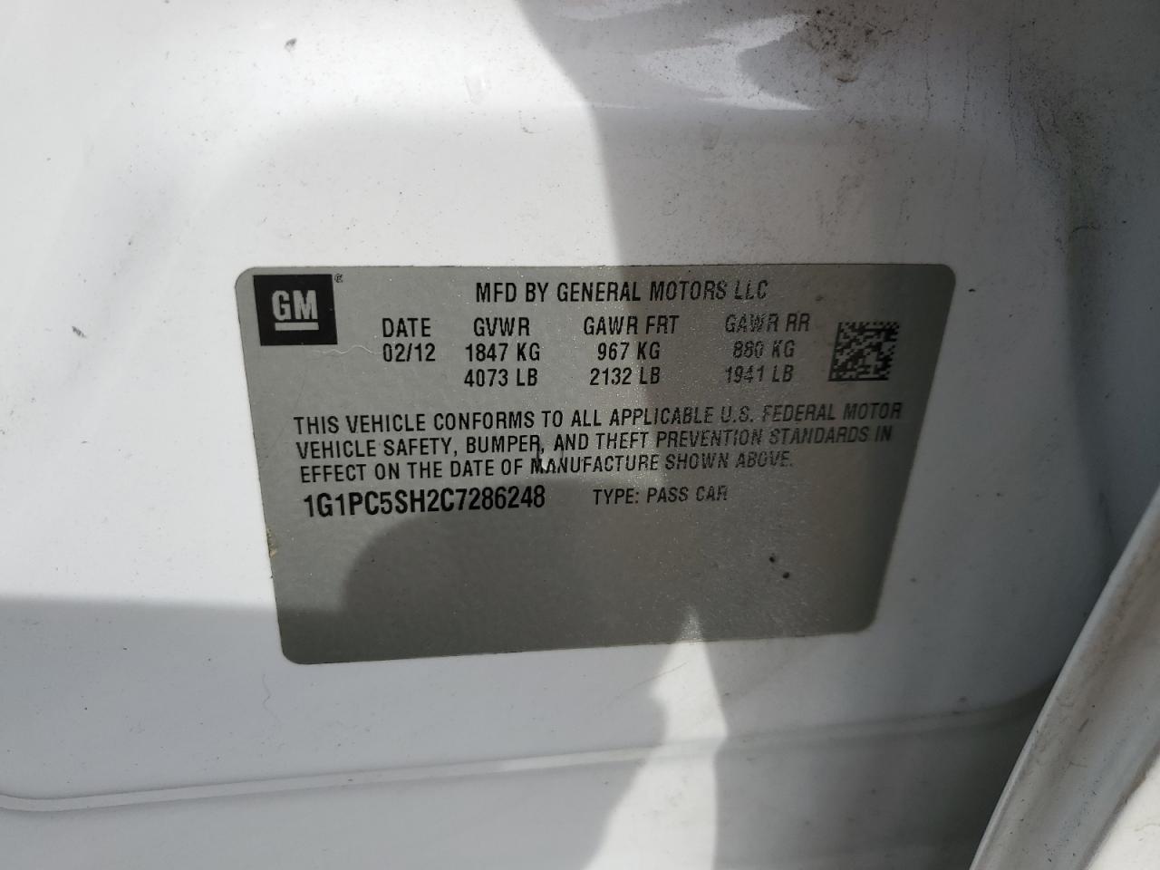 2012 CHEVROLET CRUZE