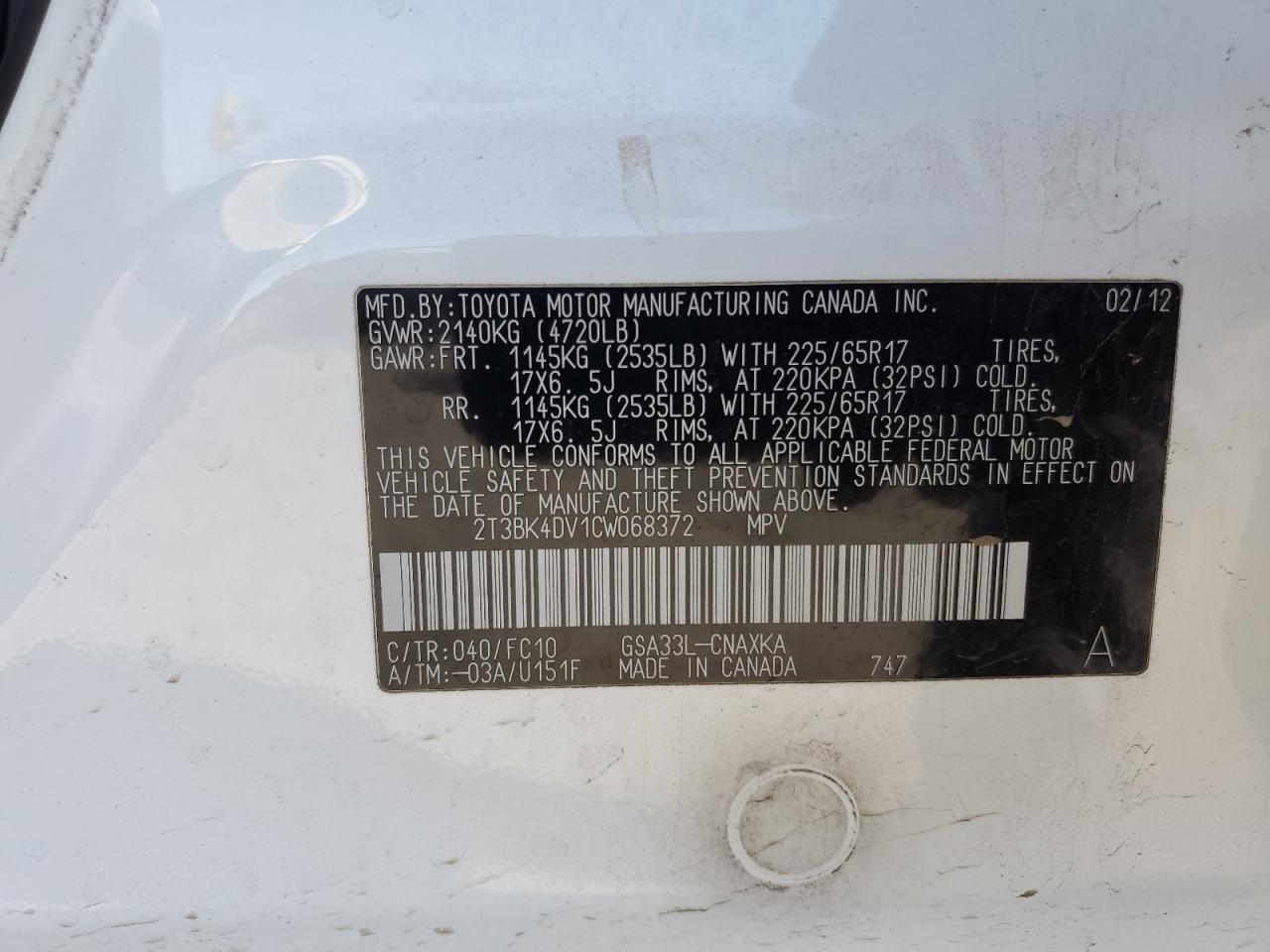 2012 TOYOTA RAV4