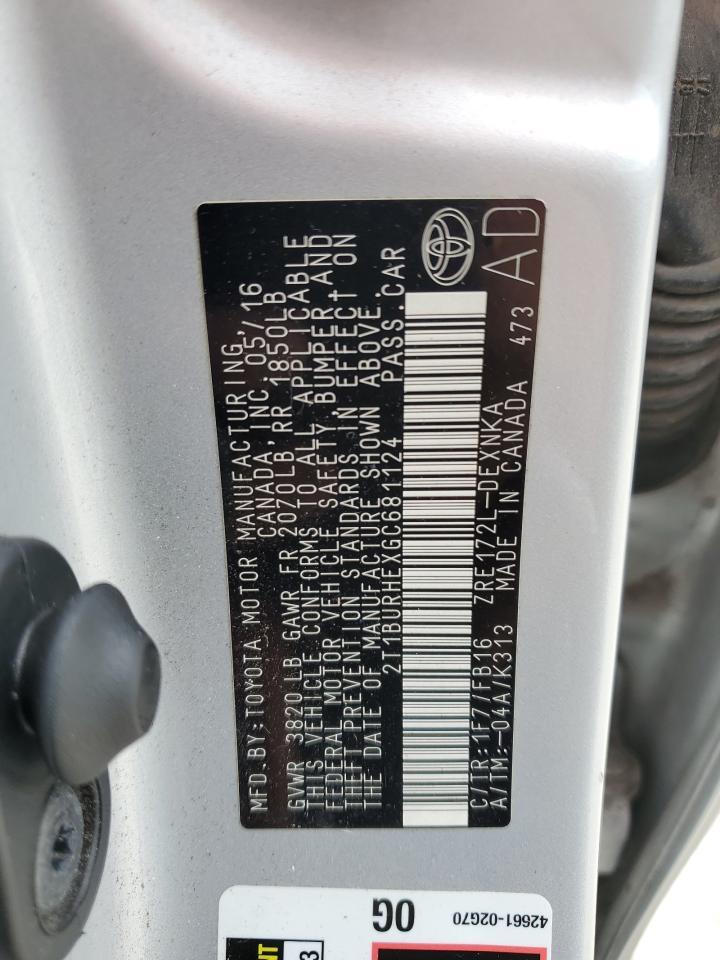 2016 TOYOTA COROLLA