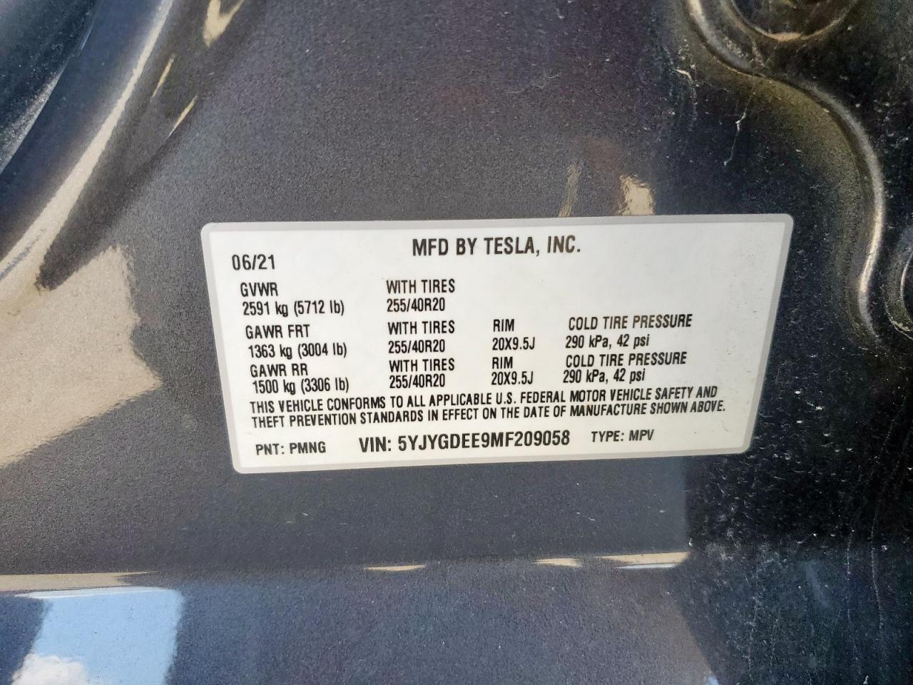 2021 TESLA MODEL Y