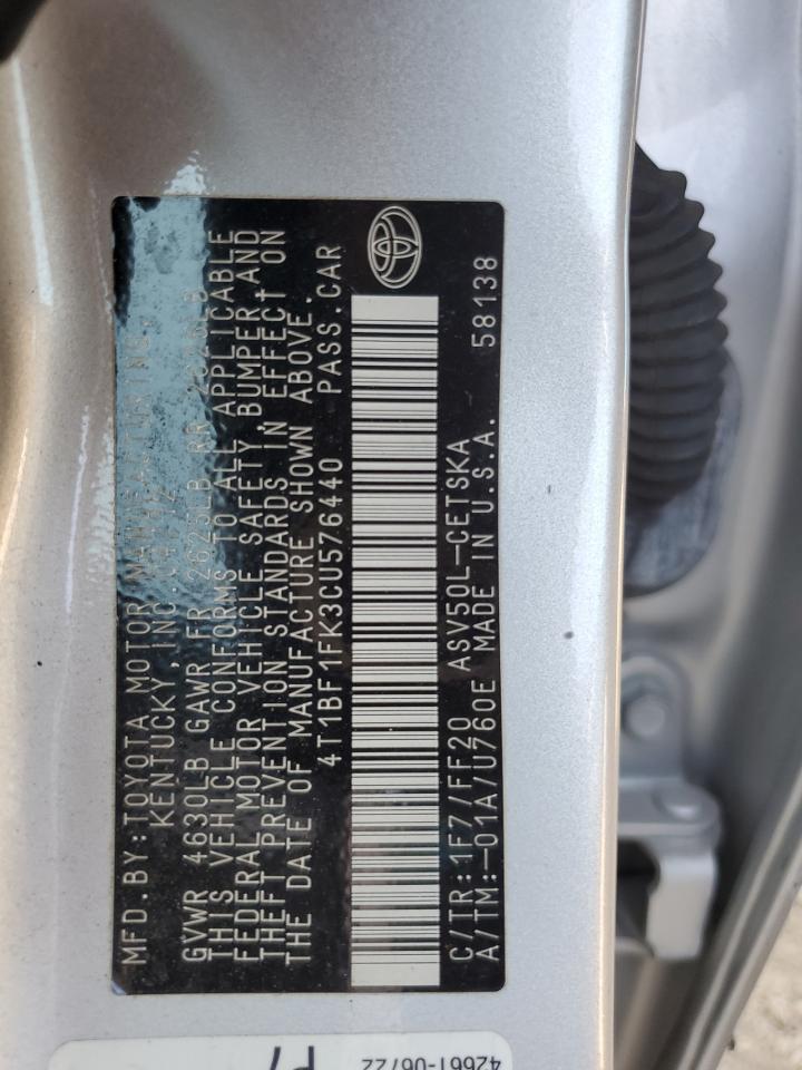 2012 TOYOTA CAMRY