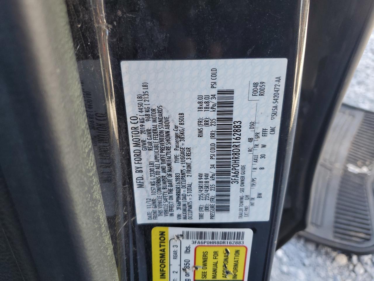 2013 FORD FUSION