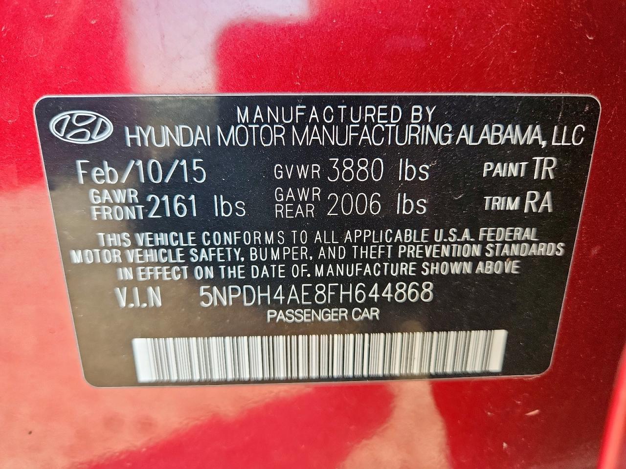 2015 HYUNDAI ELANTRA
