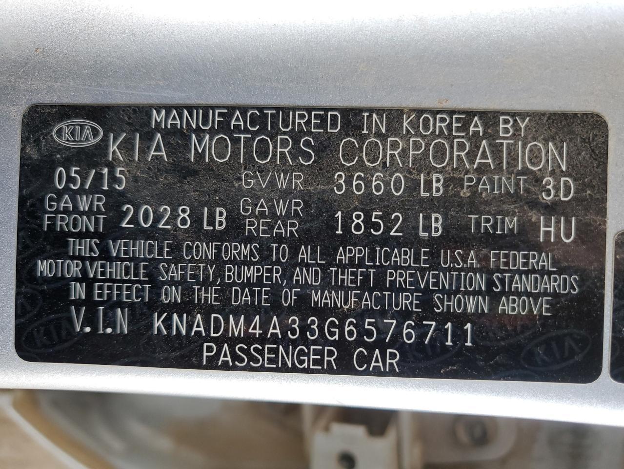 2016 KIA RIO