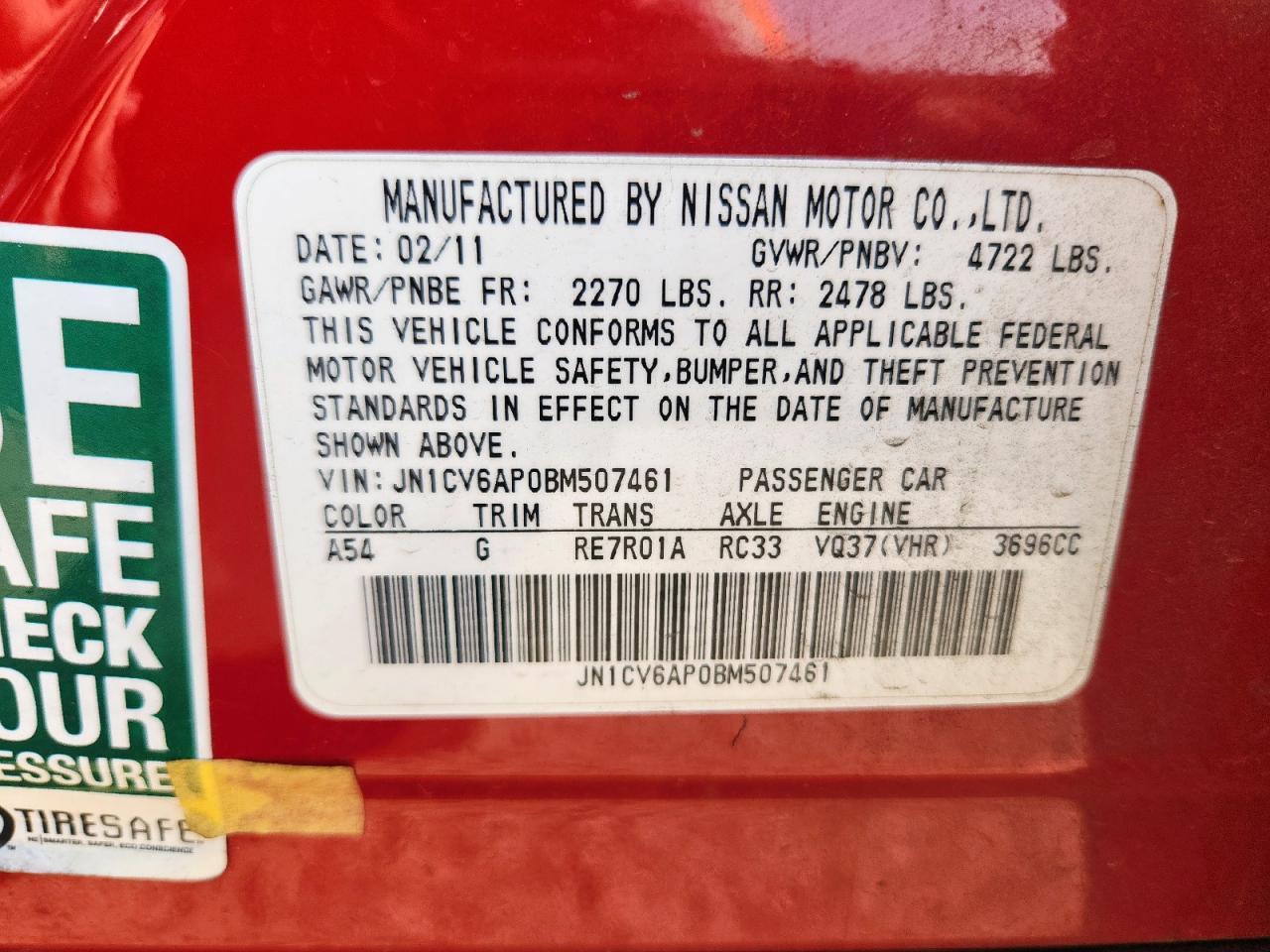 2011 INFINITI G37