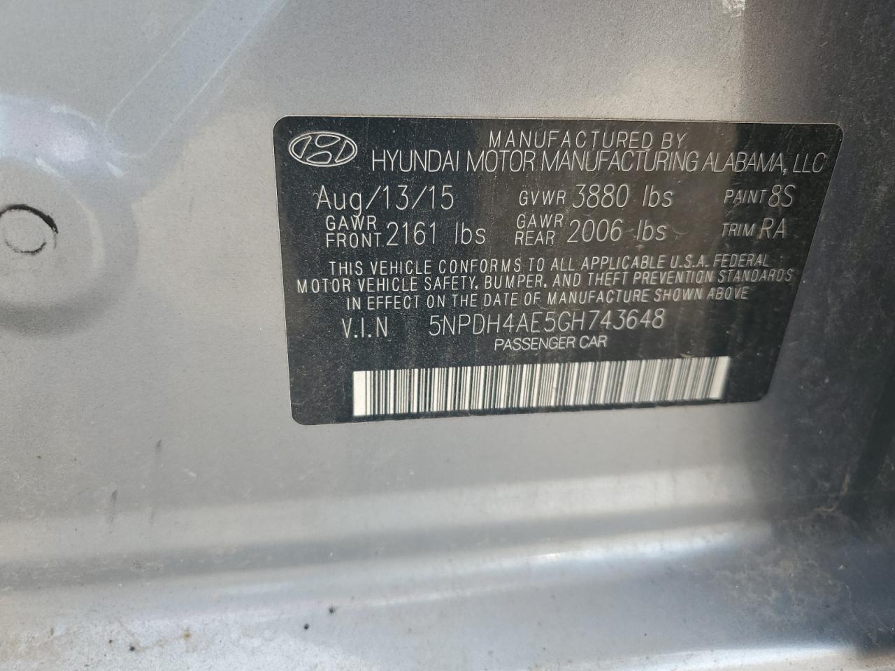 2016 HYUNDAI ELANTRA