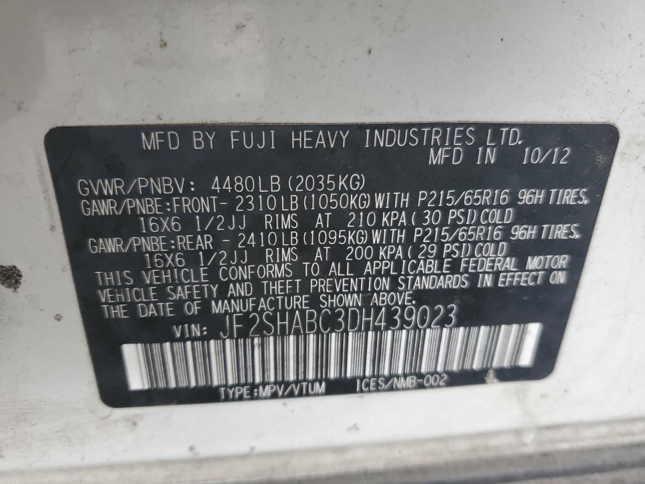 2013 SUBARU FORESTER