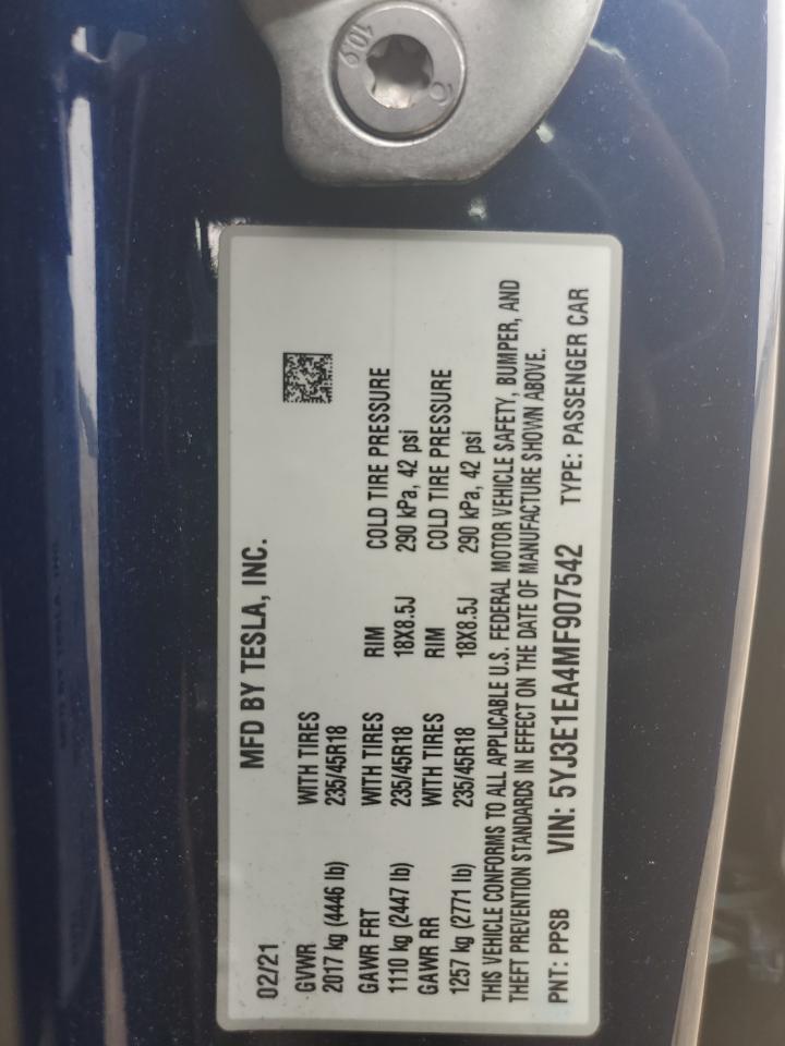 2021 TESLA MODEL 3