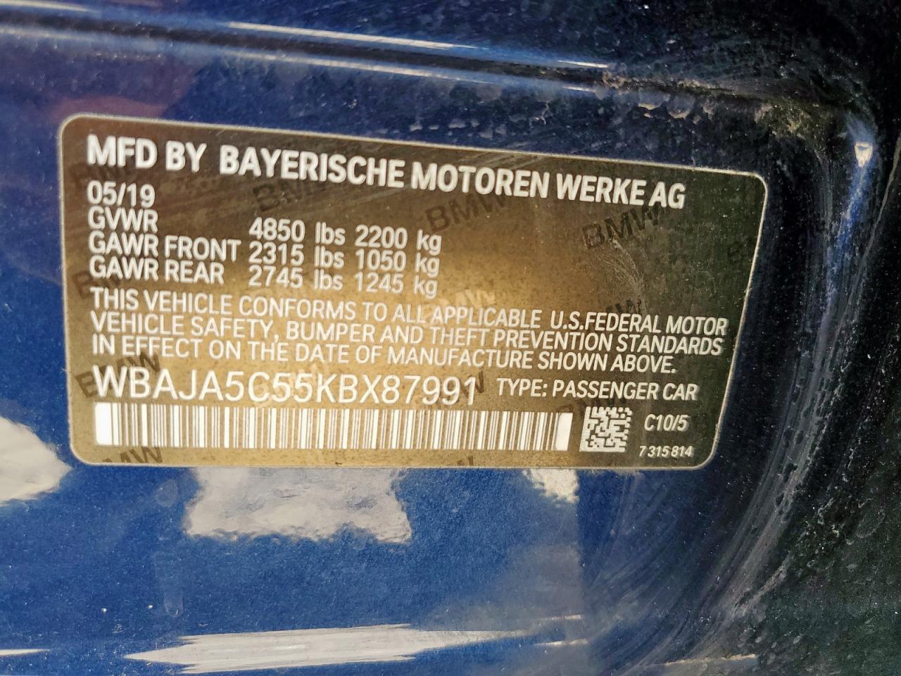2019 BMW 5 series