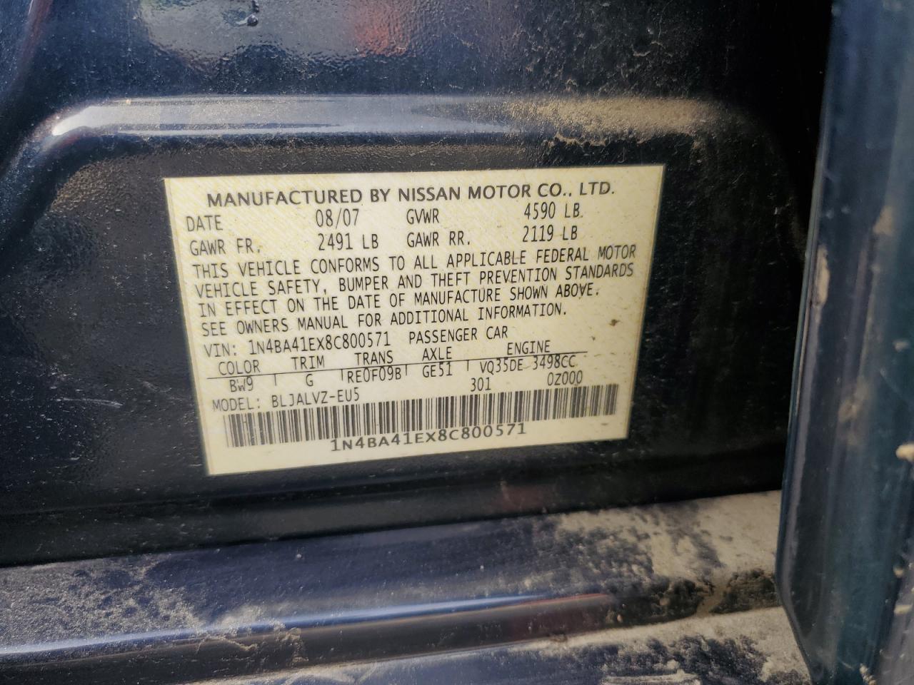 2008 NISSAN Maxima