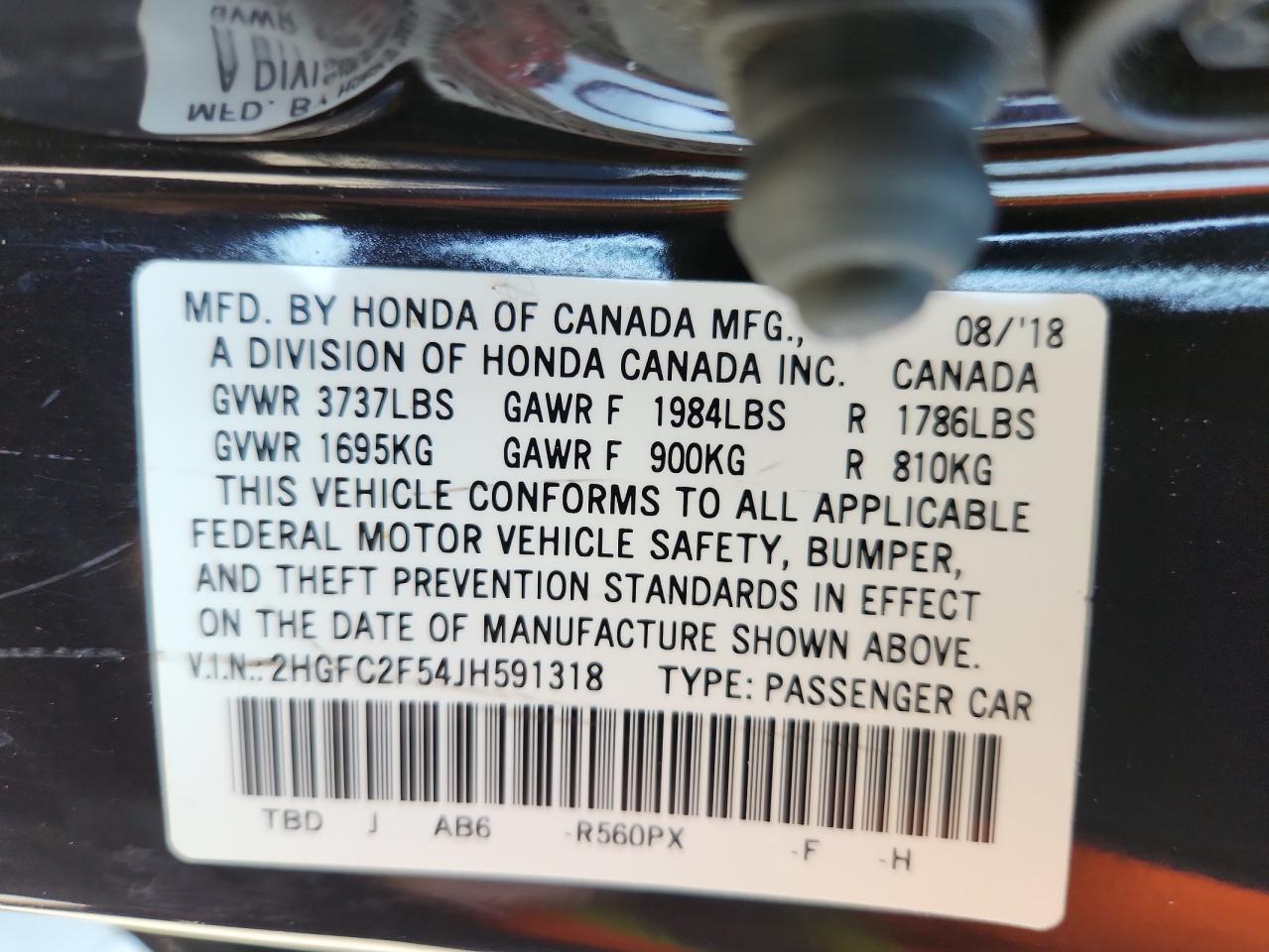 2018 HONDA CIVIC