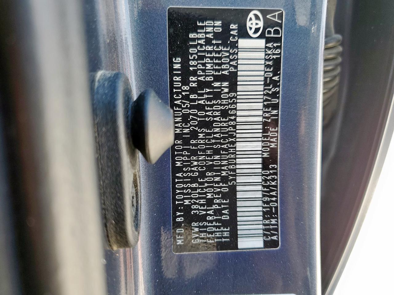 2018 TOYOTA COROLLA