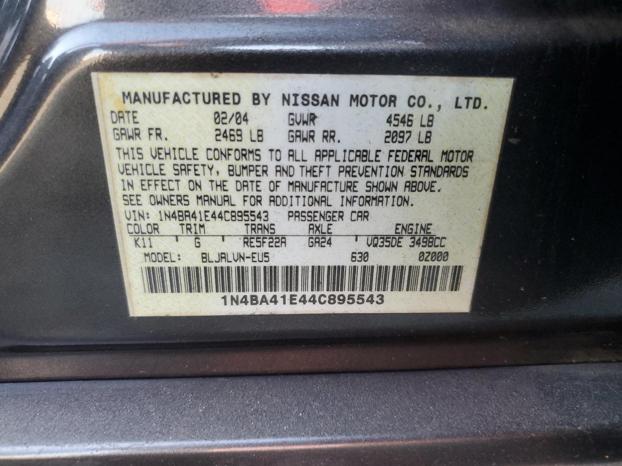 2004 NISSAN Maxima