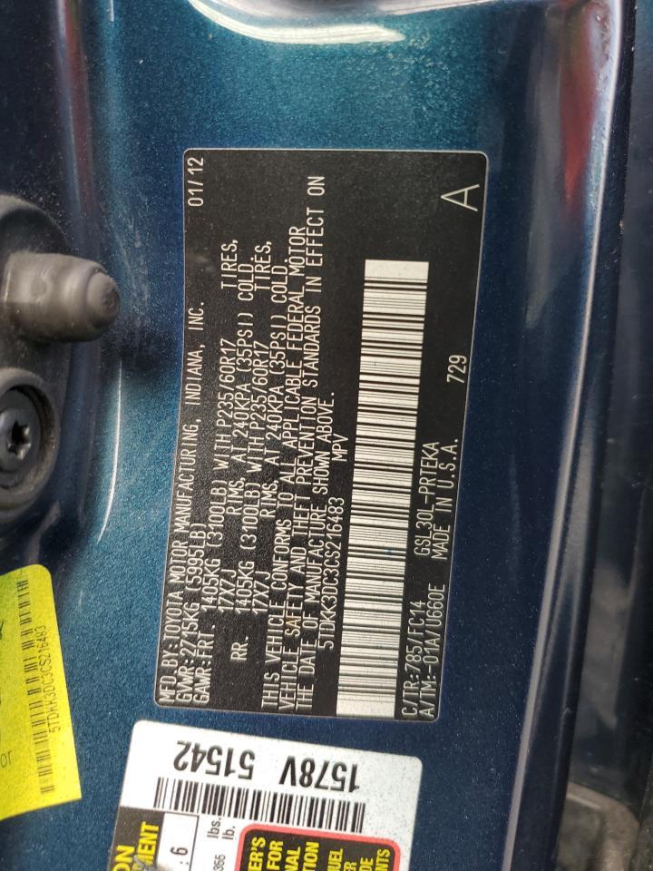 2012 TOYOTA SIENNA