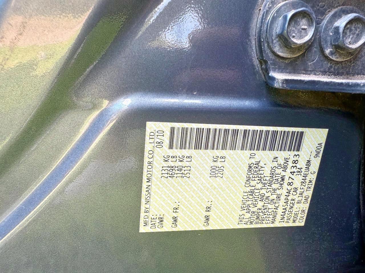 2010 NISSAN Maxima