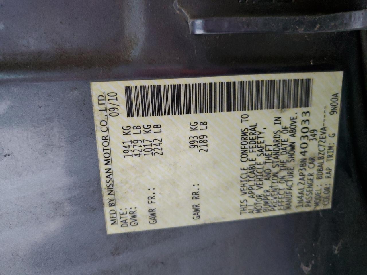 2011 NISSAN ALTIMA