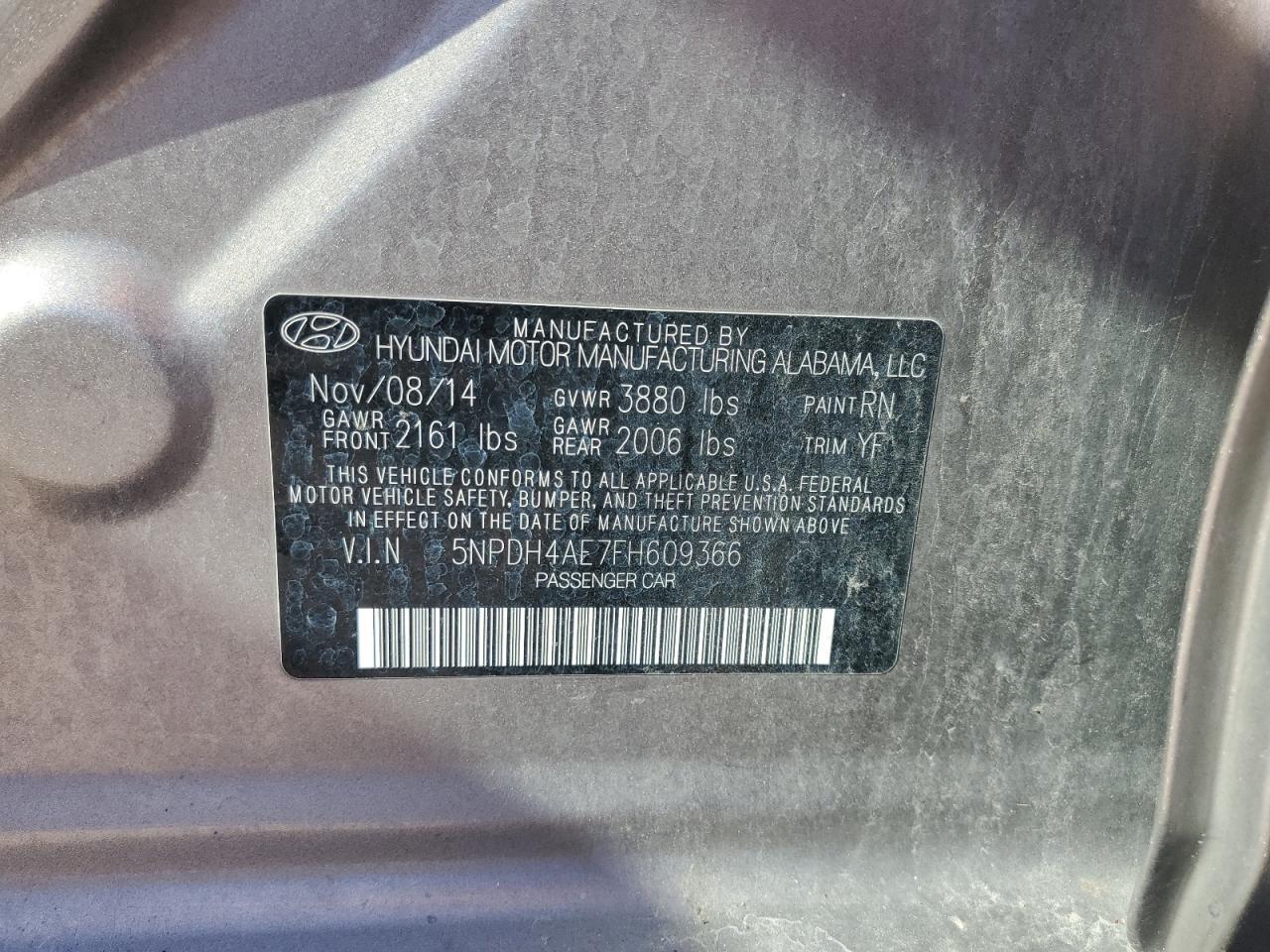 2015 HYUNDAI ELANTRA