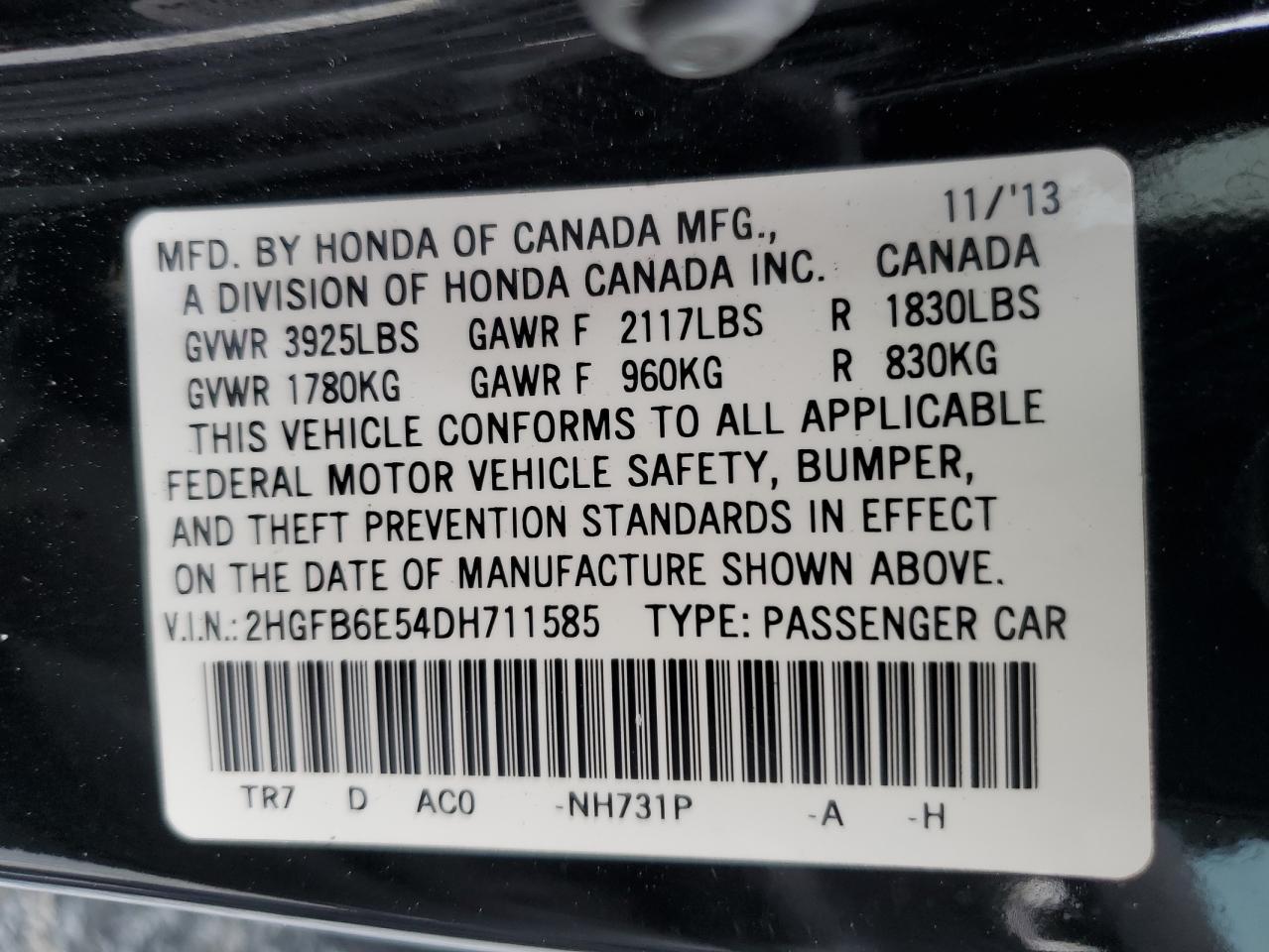 2013 HONDA CIVIC