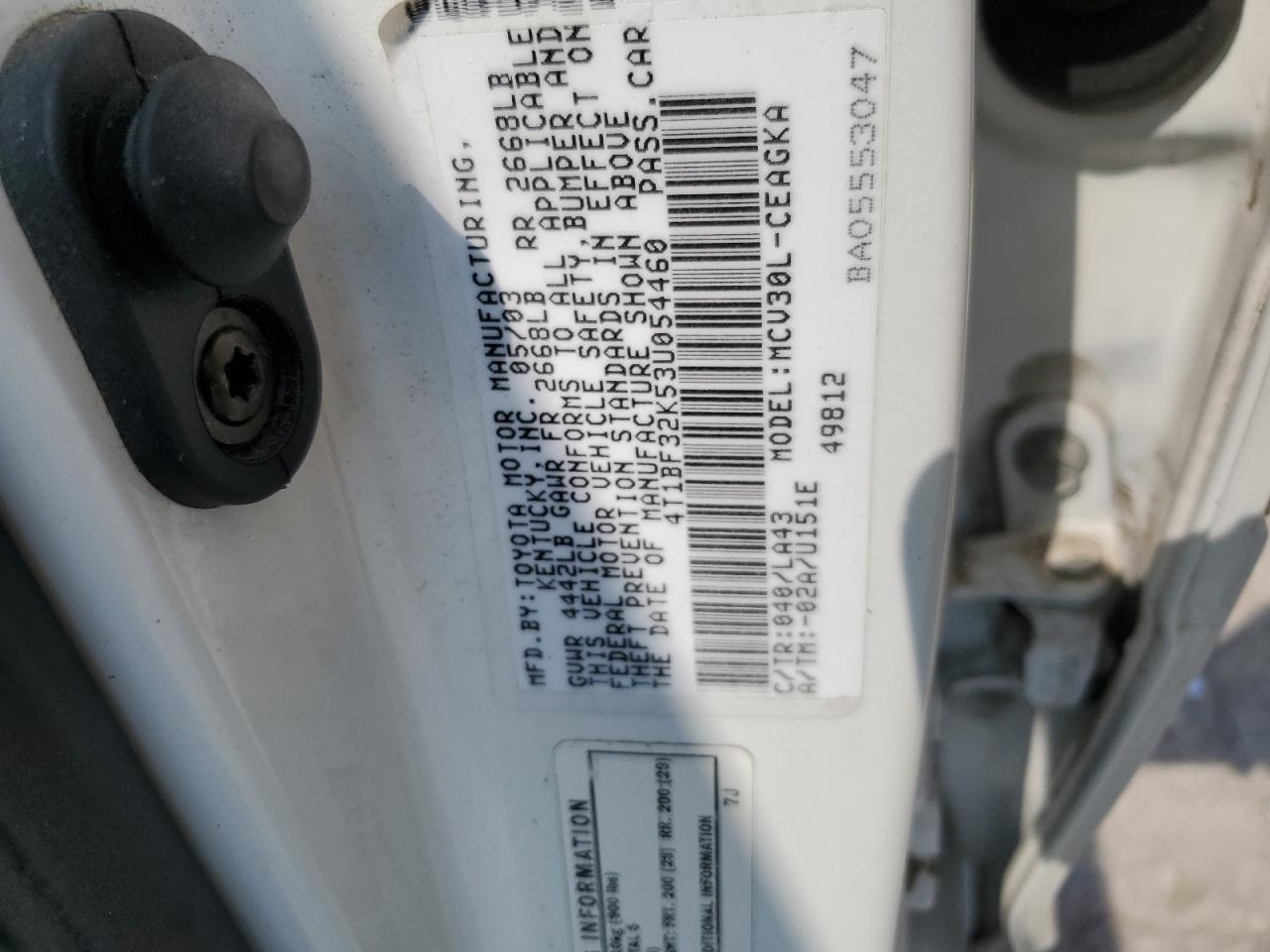 2003 TOYOTA CAMRY