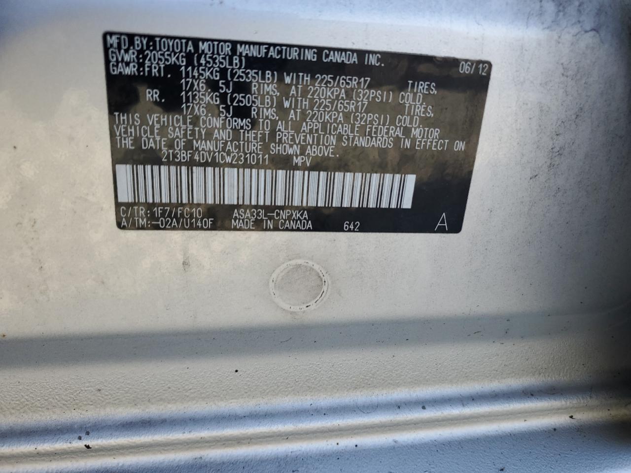 2012 TOYOTA RAV4