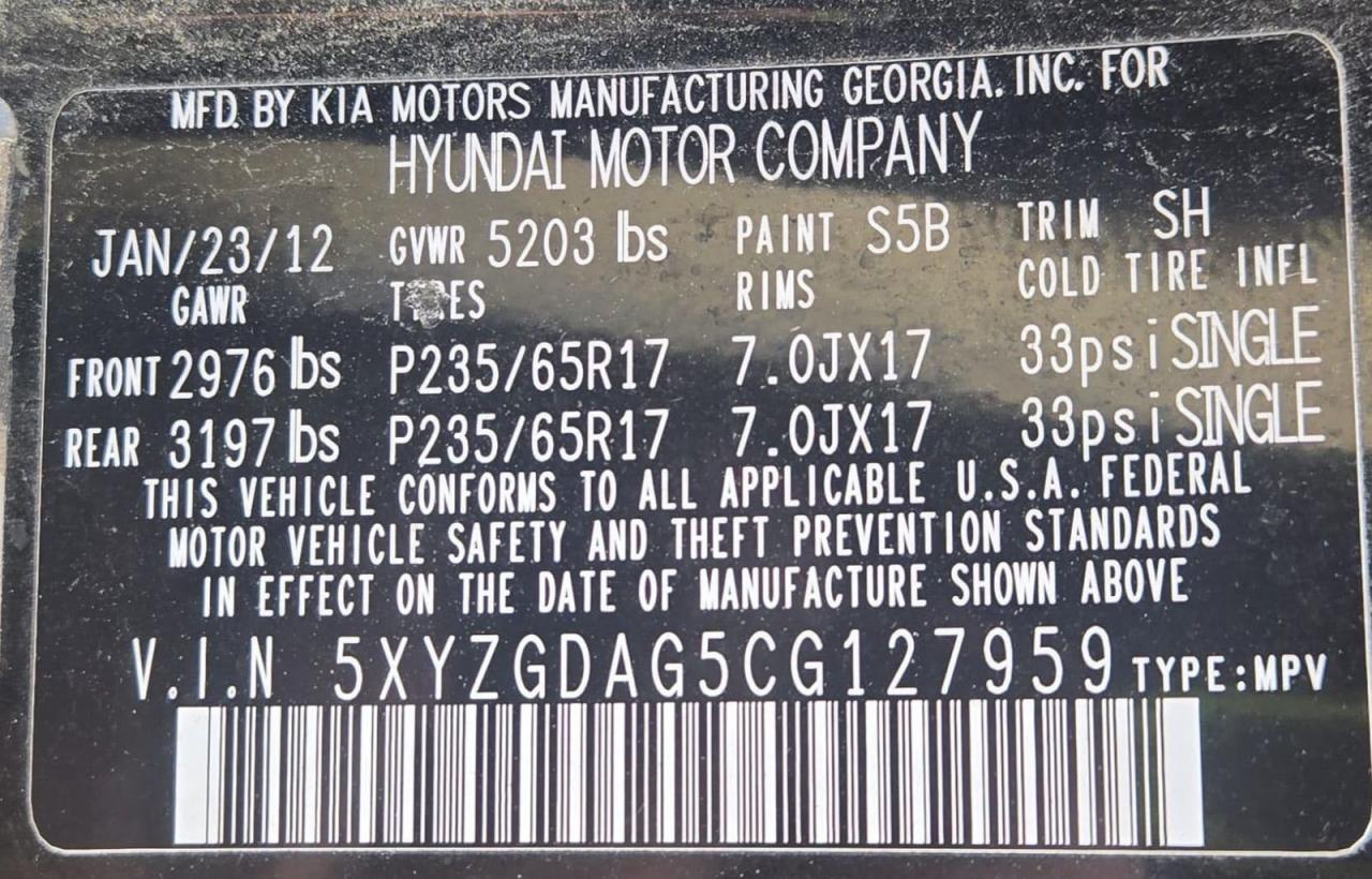 2012 HYUNDAI SANTA FE