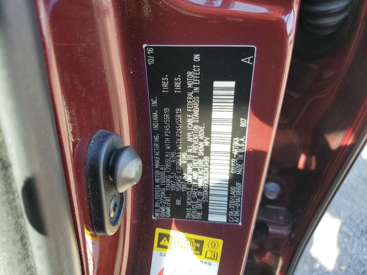 2016 TOYOTA HIGHLANDER