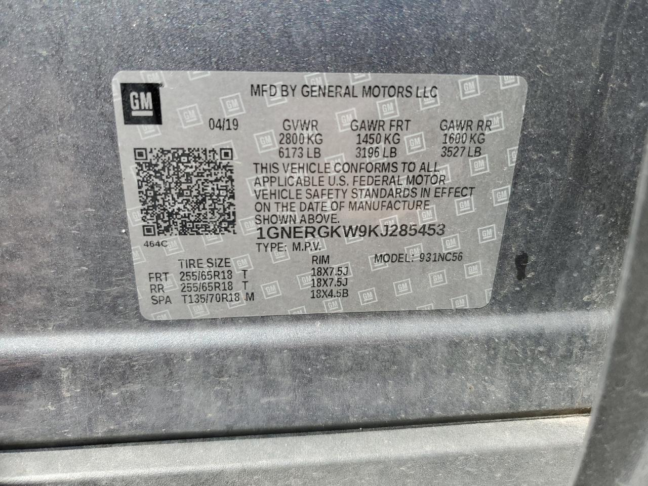 2019 CHEVROLET TRAVERSE