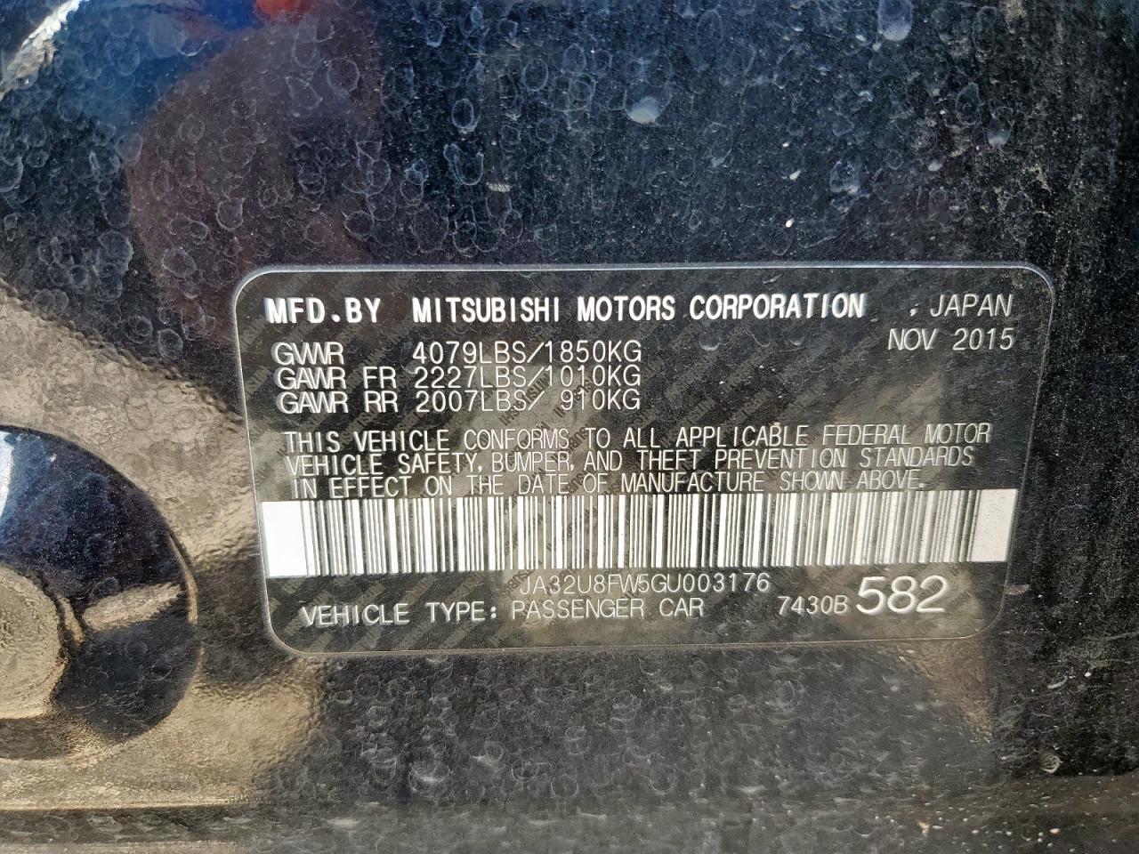 2016 MITSUBISHI LANCER