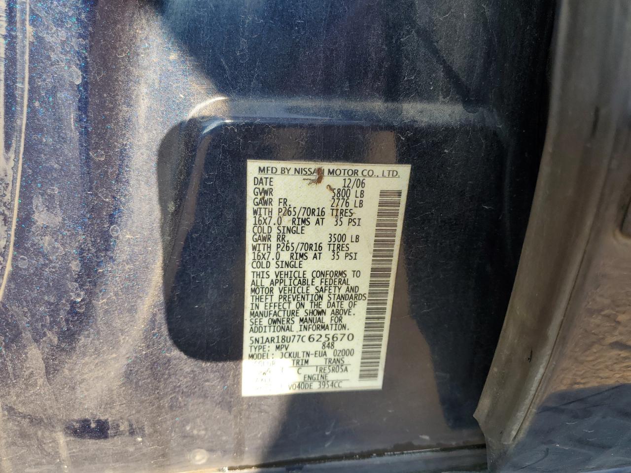 2007 NISSAN PATHFINDER