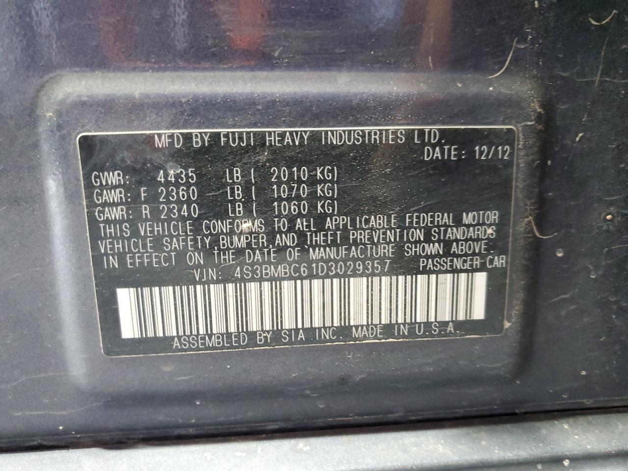 2013 SUBARU Legacy