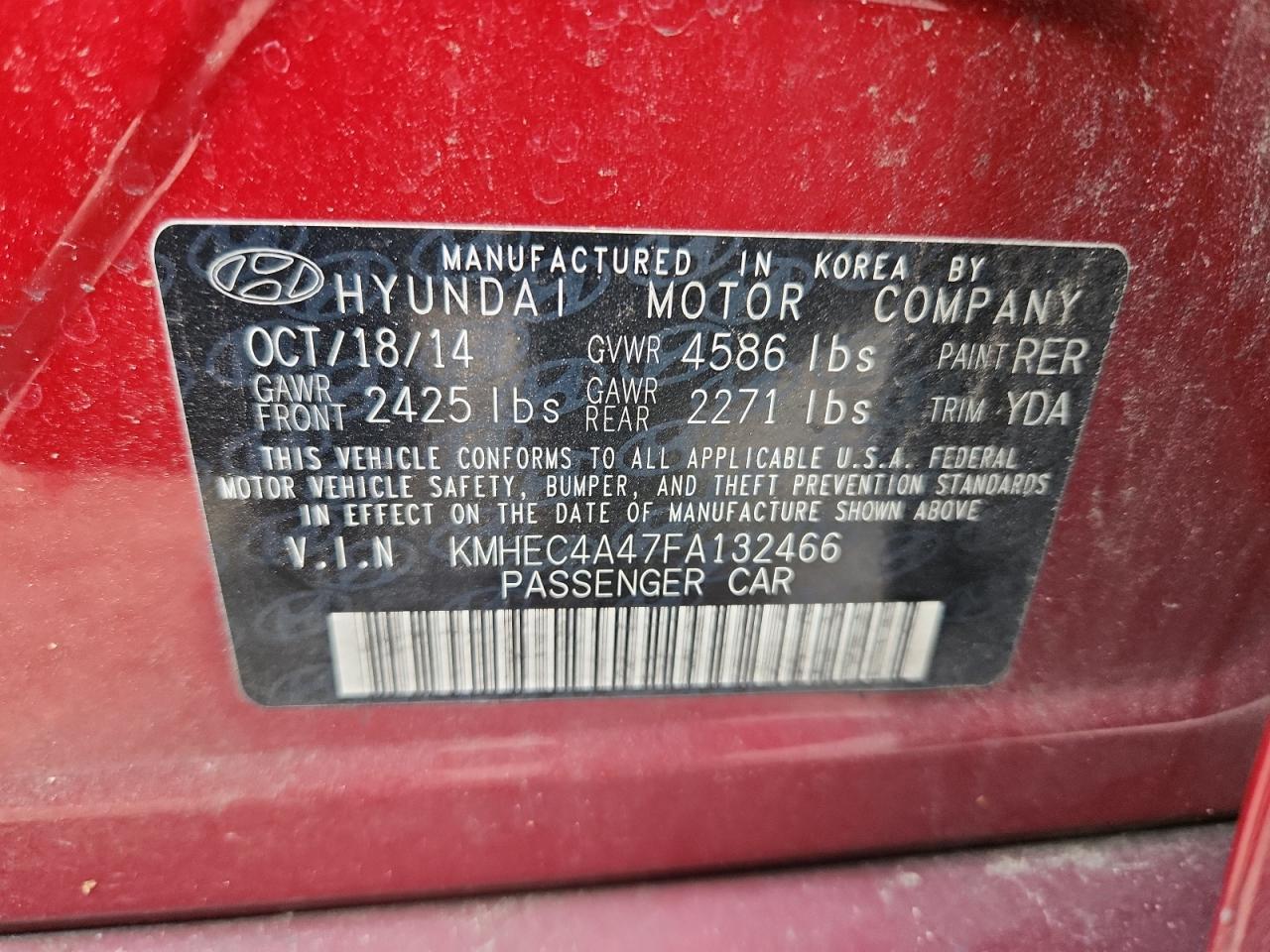 2015 HYUNDAI SONATA