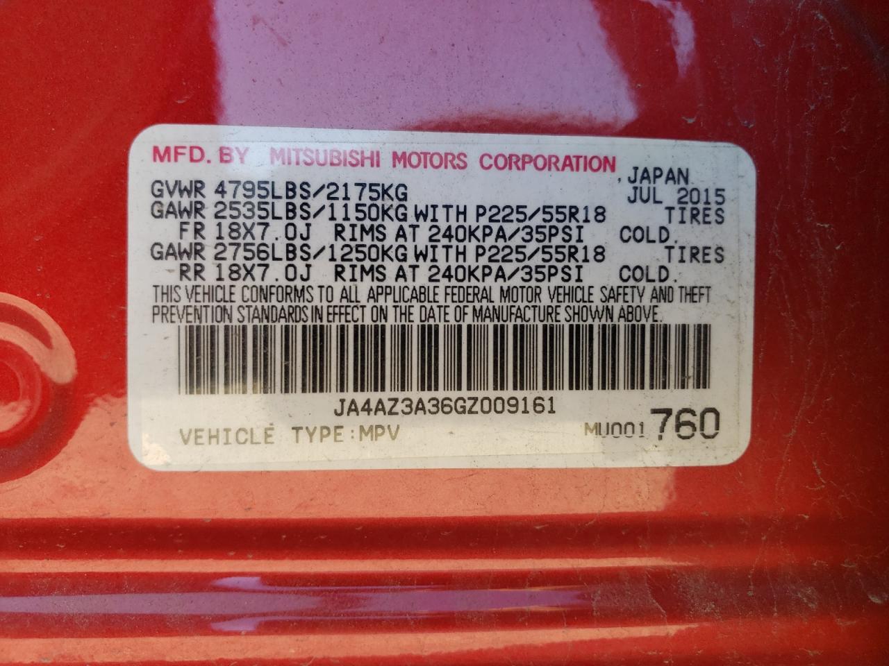 2016 MITSUBISHI outlander