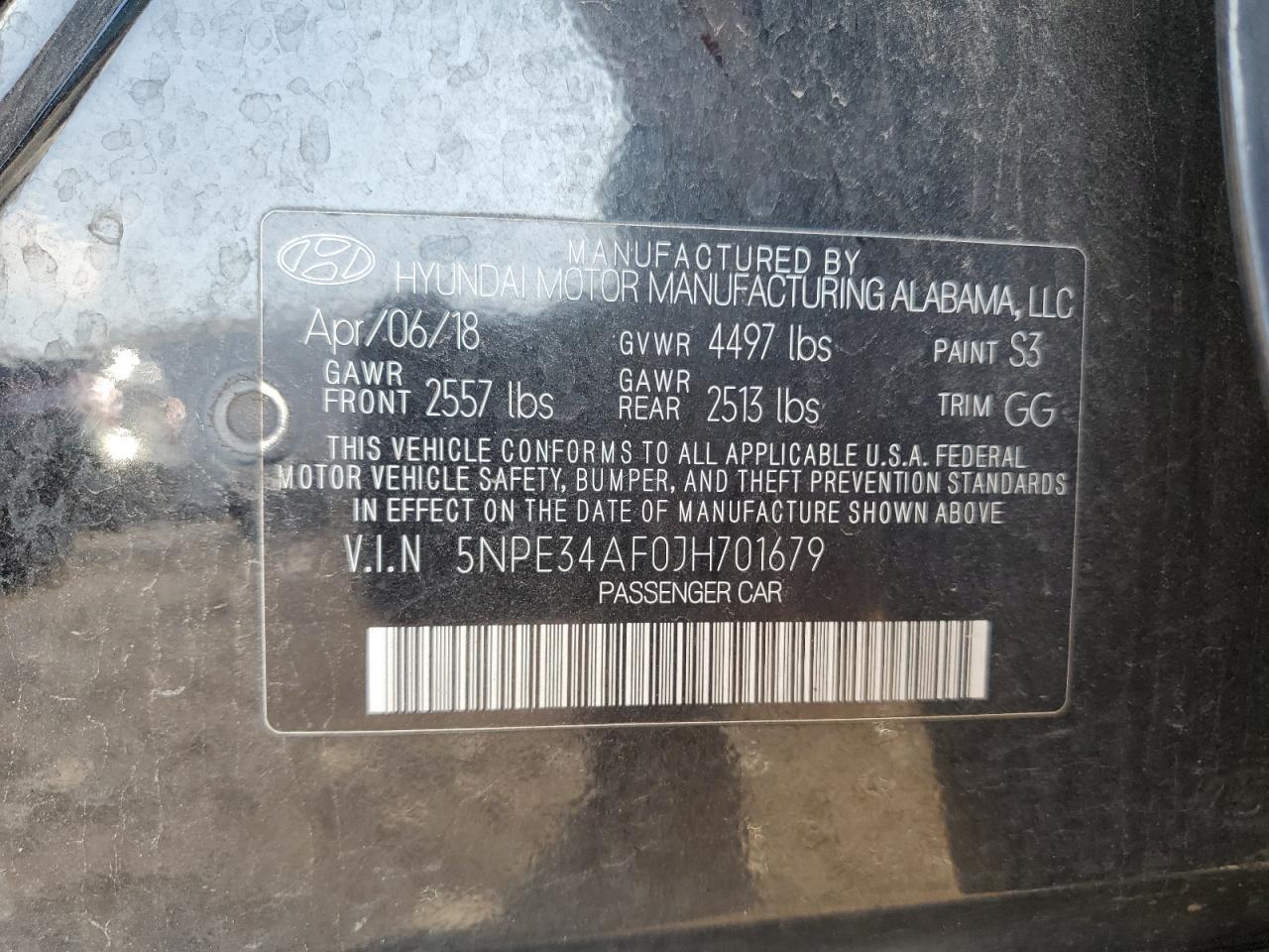 2018 HYUNDAI SONATA