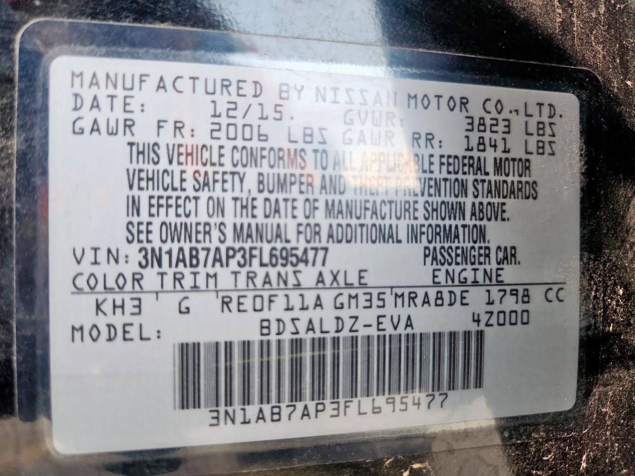 2015 NISSAN SENTRA