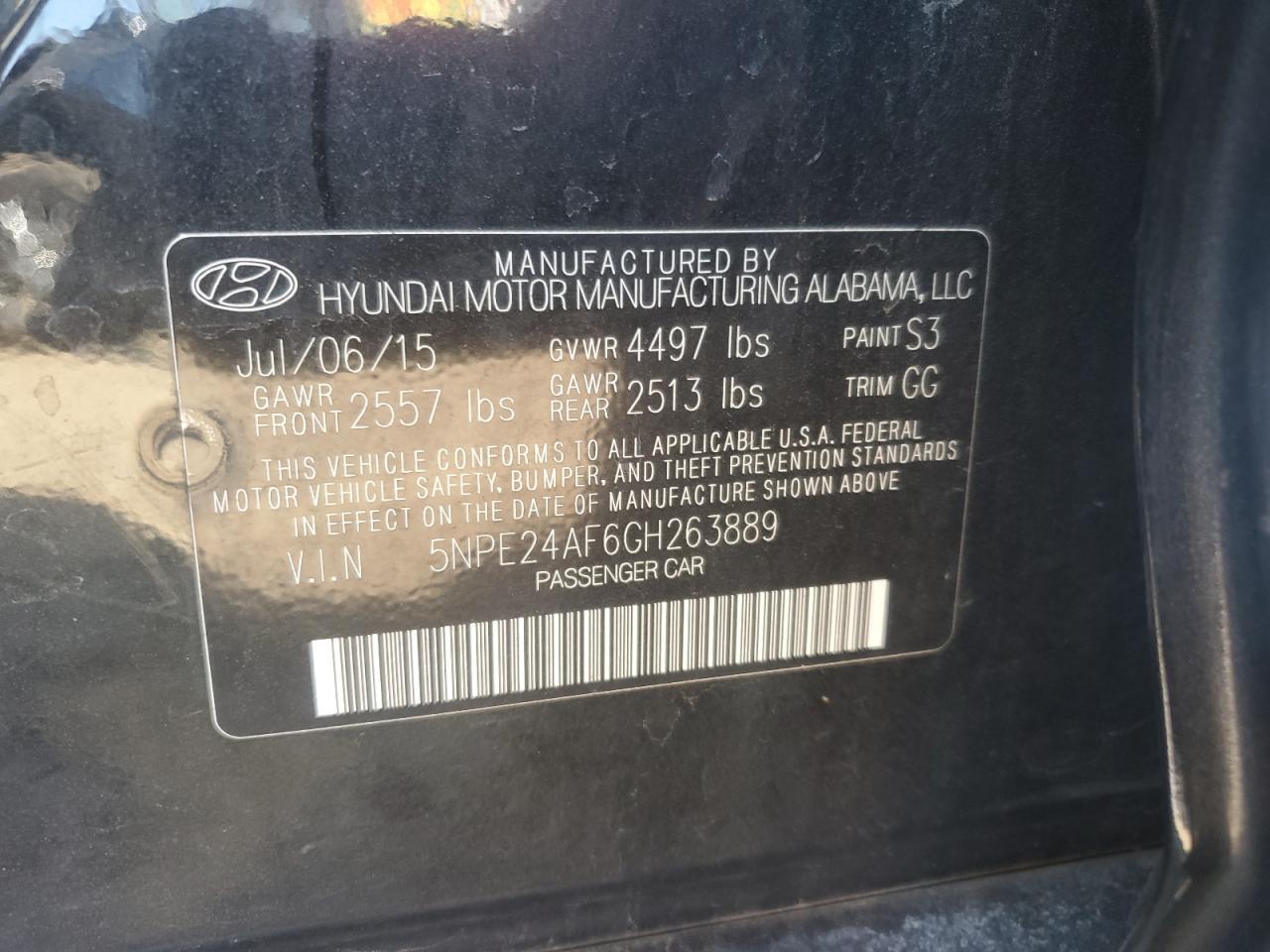 2016 HYUNDAI SONATA